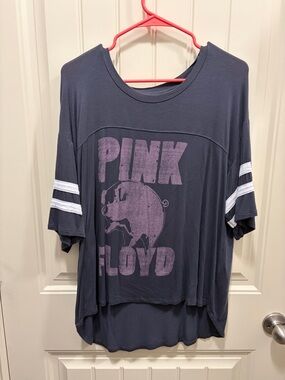 Pink Floyd Graphic Short Sleeve Tee - Purple Text on Charcoal